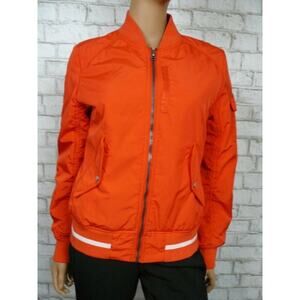 $180 Marc New York Red Windproof Full Zip Satin Bomber Jacket Medium NEW